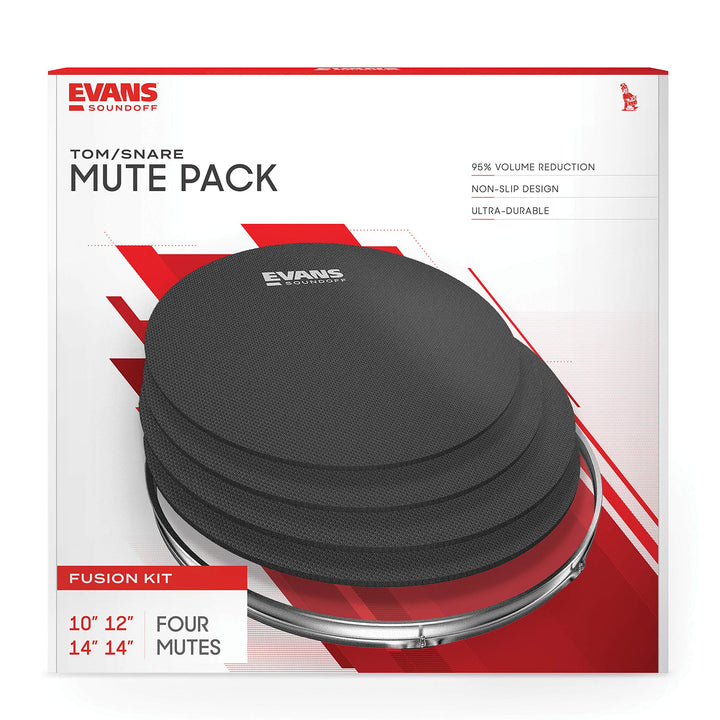 Soundoff Drum Mute Pads - Full Box Drum Pad Set - Drum Mutes Pack - 4 Tom/Snares - Great for Silencing Drum Kits to Practice - Fusion Box Set - 4-Pack