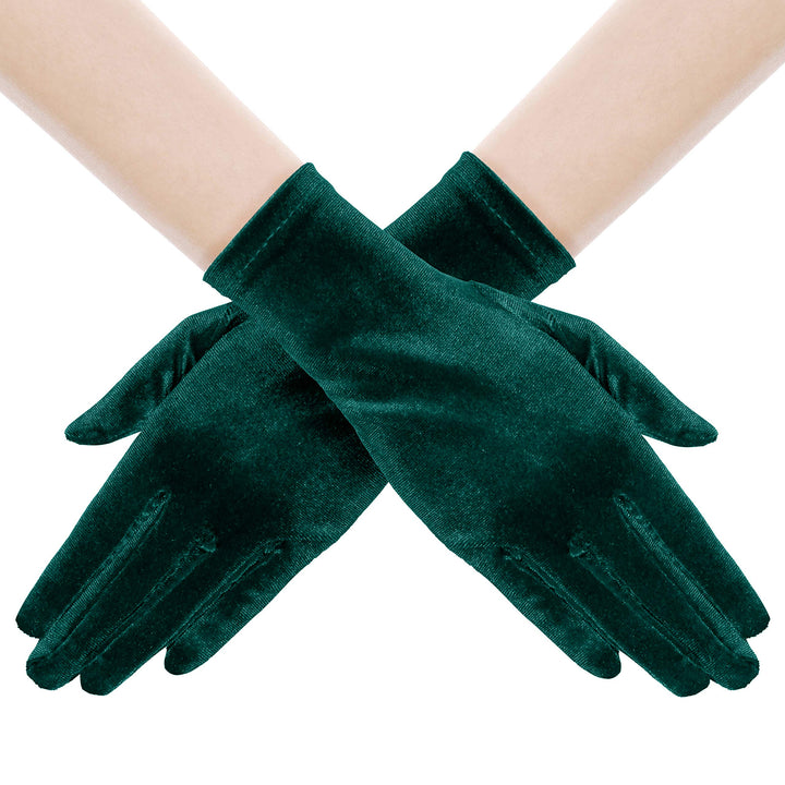 Short Opera Velvet Gloves Wrist Banquet Gloves Tea Party Dancing Gloves Special Occasion Gloves for Women