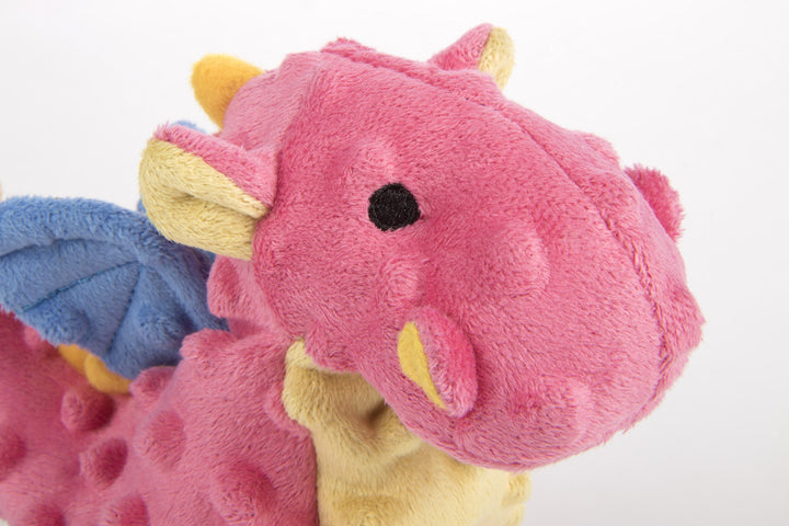 Bubble Plush Dragons Squeaky Dog Toy, Chew Guard Technology - Coral, Small