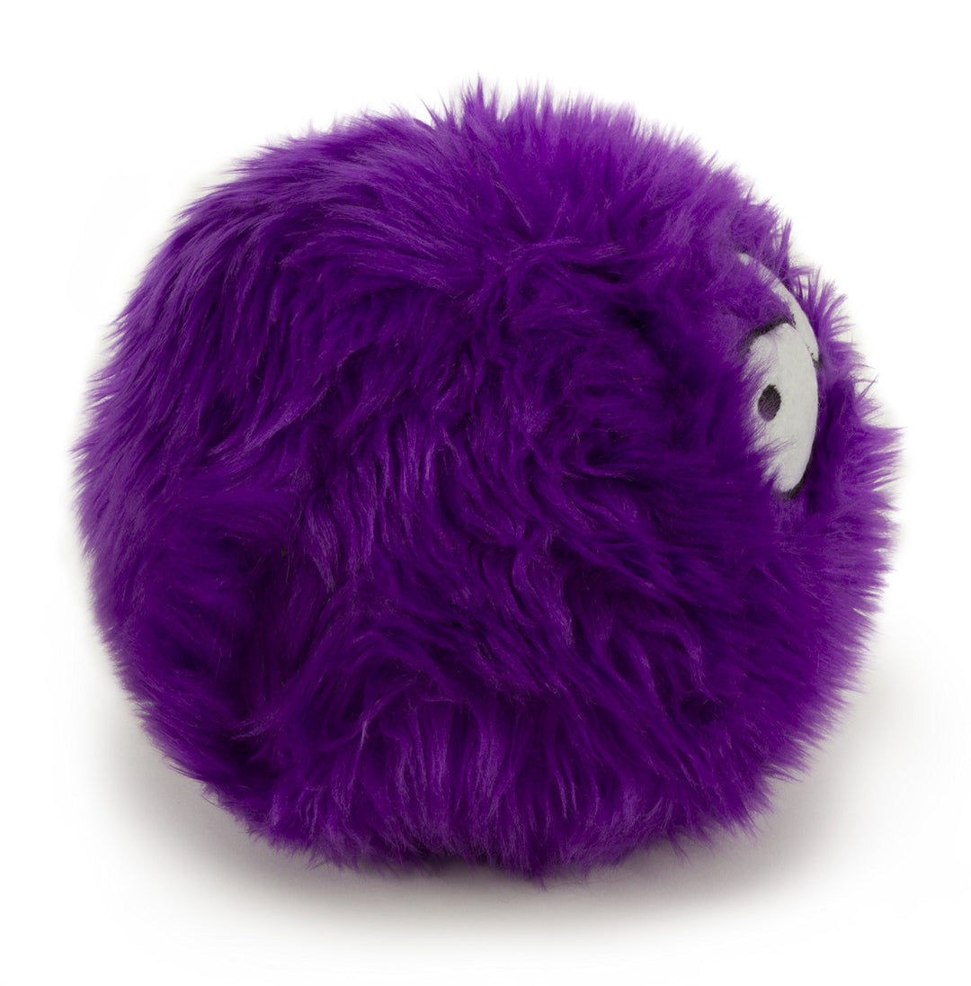 Furballz Squeaky Plush Ball Dog Toy, Chew Guard Technology - Purple, Large