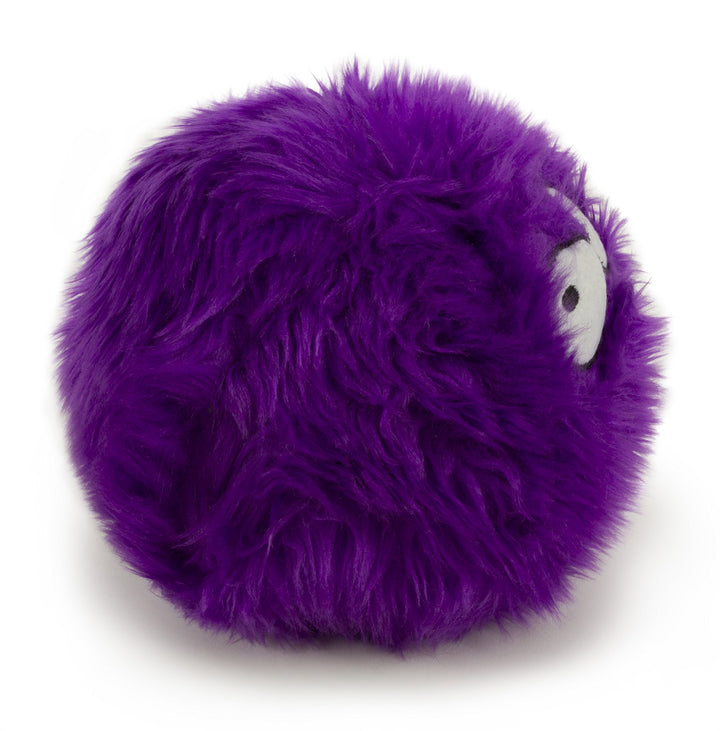 Furballz Squeaky Plush Ball Dog Toy, Chew Guard Technology - Purple, Large