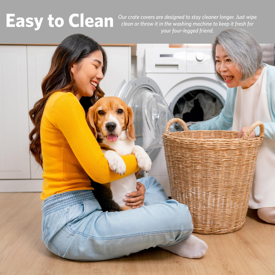 Dog Crate Cover, Privacy Dog Crate Cover Fits Midwest Dog Crates, Crate Cover Only, Machine Wash & Dry, Black, 36-Inch