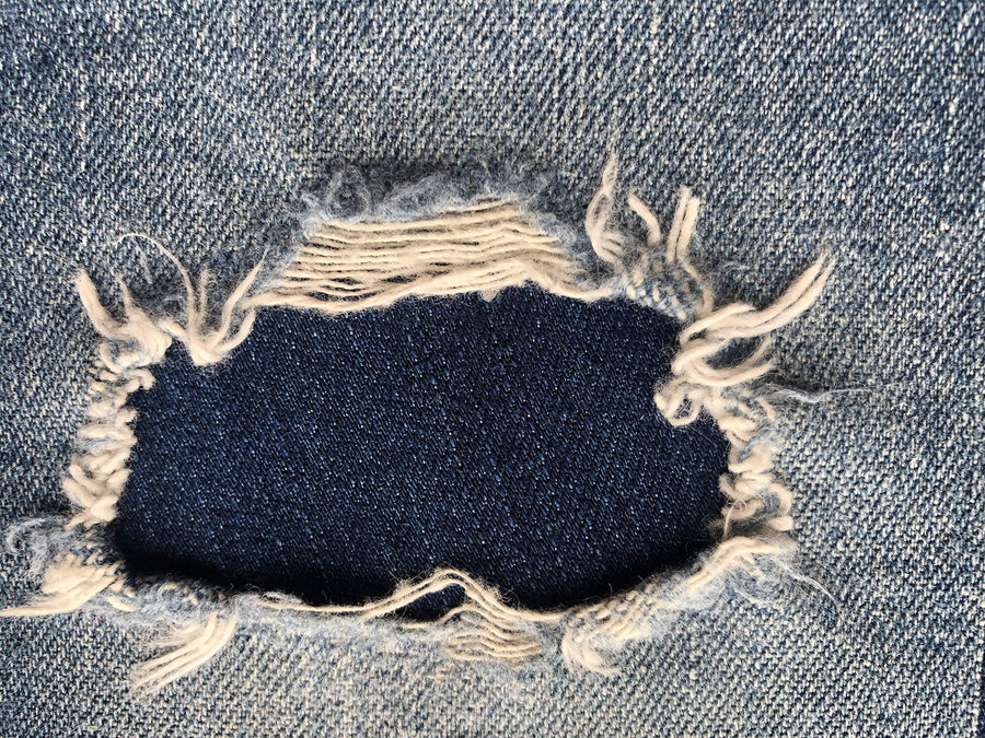 Dark Blue Denim Stretch Jean Patches Super Strong Iron On- by Holey Patches (Assorted Sizes) (1-5 x 8)