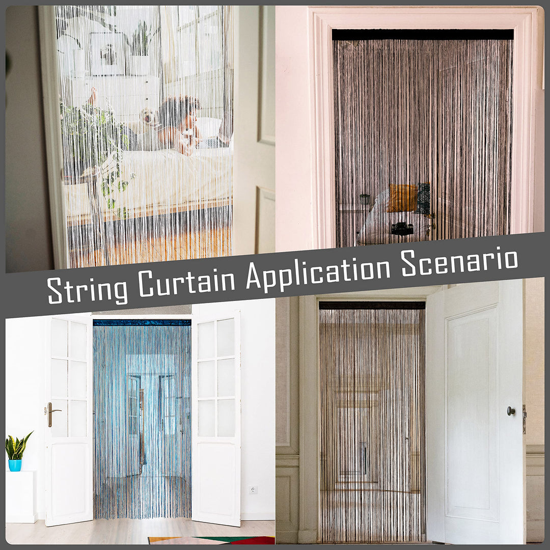 Doorway String Curtain Door Curtains,Boho Hippie Hanging Patio Room Decor Bedroom Wall Window Closet Kitchen Living Room Fringe Macrame Divider Panel Laundry Room Tapestry (Teal Blue, 100 x 200 cm)