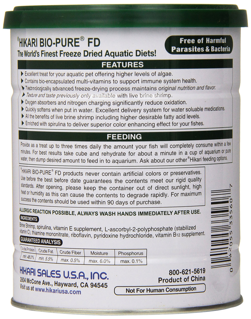 Bio-Pure Freeze Dried Spirulina Brine Shrimp Cubes for Pets, 1.76-Ounce
