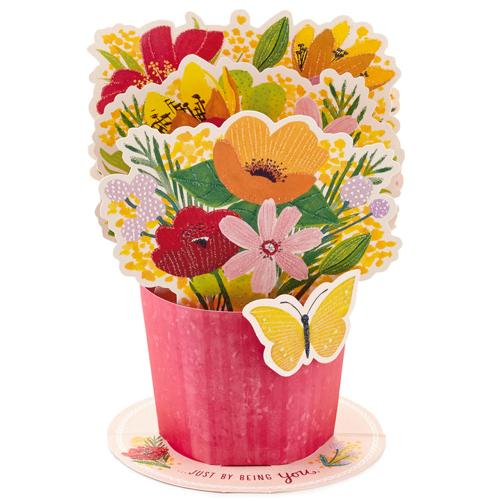 Pop Up Mothers Day Card or Birthday Card for Women, Her, Grandma, Sister, Daughter, Friend (Flower Bouquet)