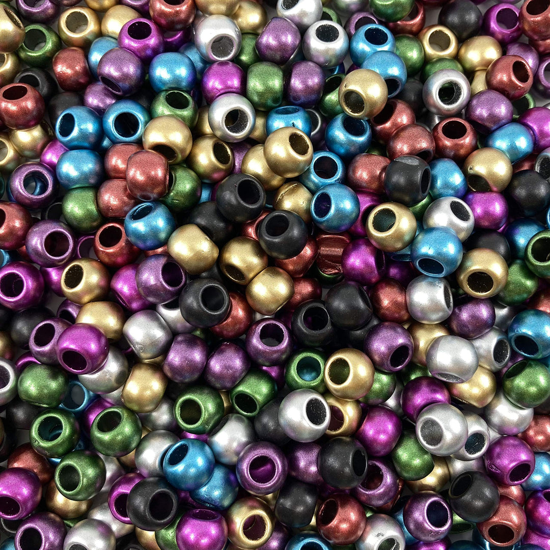 400 Round Acrylic Beads 10mm with 4.8mm Large Hole, Multicolor