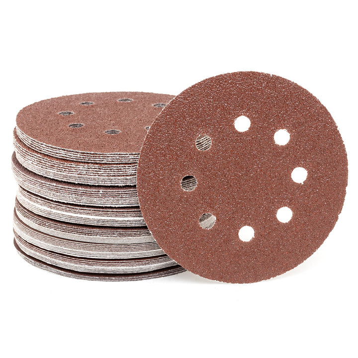 11270A 72 Piece Sanding Discs for 5” Orbital Sander, Hook and Loop, Sandpaper Assortment with 40, 60, 80, 120, 180, 240, 320 Grit, Premium Aluminum Oxide Grain, Solid Surface Sanding Pads