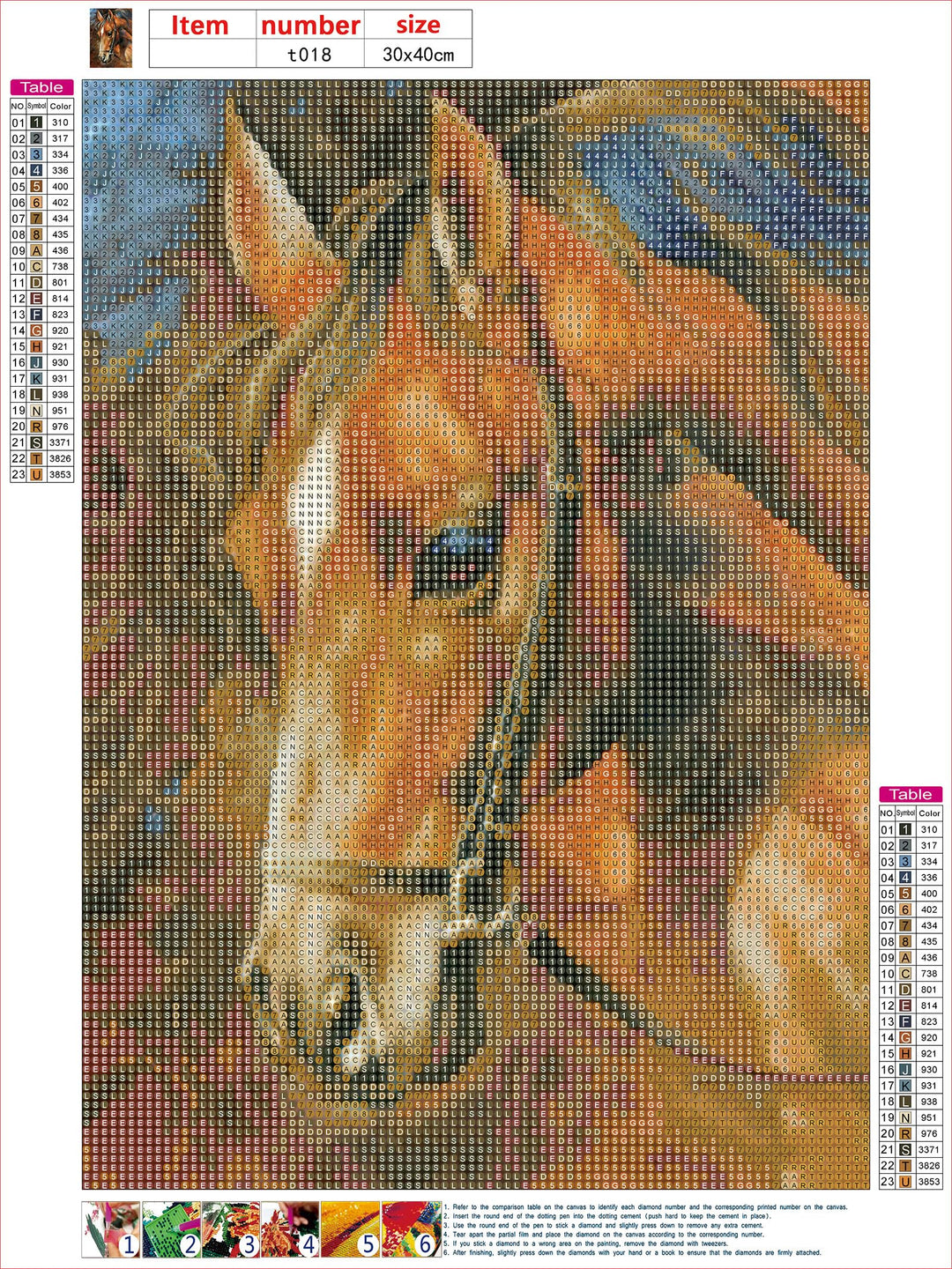 Diamonds Painting Kits for Adults, Round Full Drill Diamonds Painting Kits 5D DIY Diamonds Painting by Number Kits Diamond Art Kits for Home Wall Decor Brown Horse 12x16 Inch