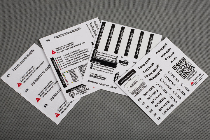 Sticker Set ID Marking Decal for DJI Phantom 3 Standard Multifunction White