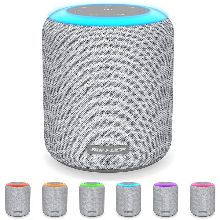 White Noise Sound Machine for Sleeping with 17 Soothing Sounds, 8 Color Night Light, Memory Function, Fabric Design - Noise Maker for Home, Office, Kids and Adults -Light Grey