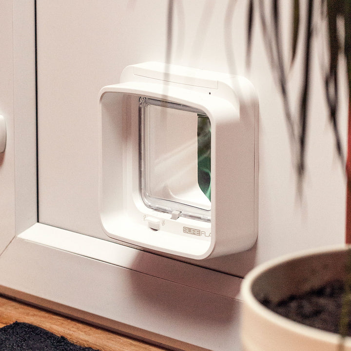 DualScan Microchip Cat Door - Door Opening is 4 3/4 H x 5 5/8 W
