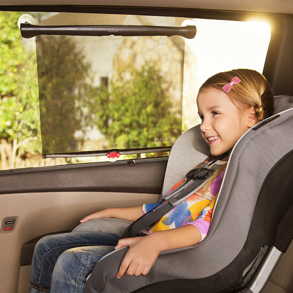® Brica® Sun Safety™ Car Window Roller Shade with White Hot® Heat Alert, Black, 2 Count (Pack of 1)