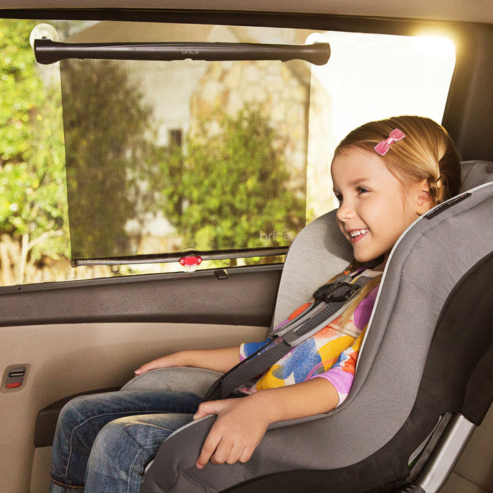 ® Brica® Sun Safety™ Car Window Roller Shade with White Hot® Heat Alert, Black, 2 Count (Pack of 1)