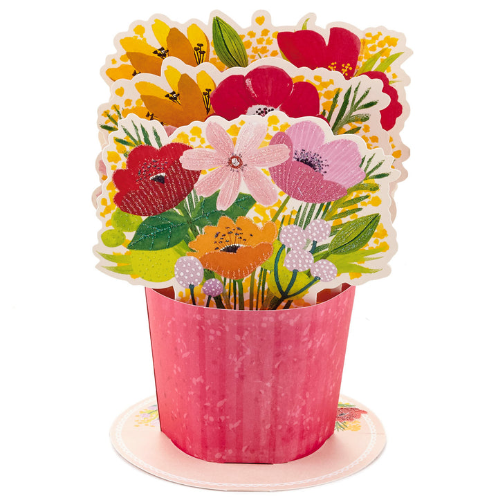 Pop Up Mothers Day Card or Birthday Card for Women, Her, Grandma, Sister, Daughter, Friend (Flower Bouquet)