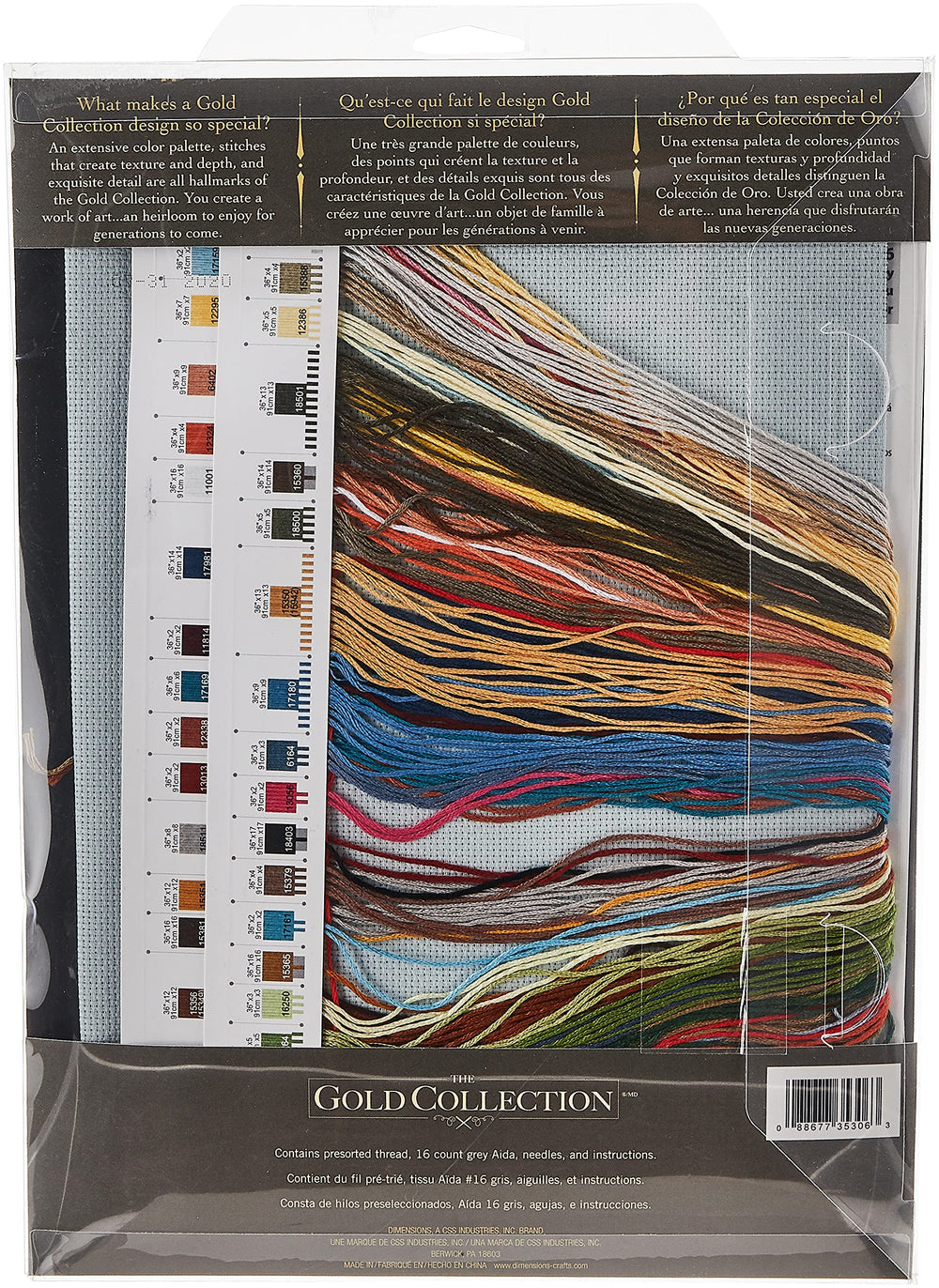 Gold Collection Counted Cross Stitch Kit, Charming Waterway, 14 Count Ivory Aida, 16'' x 11''