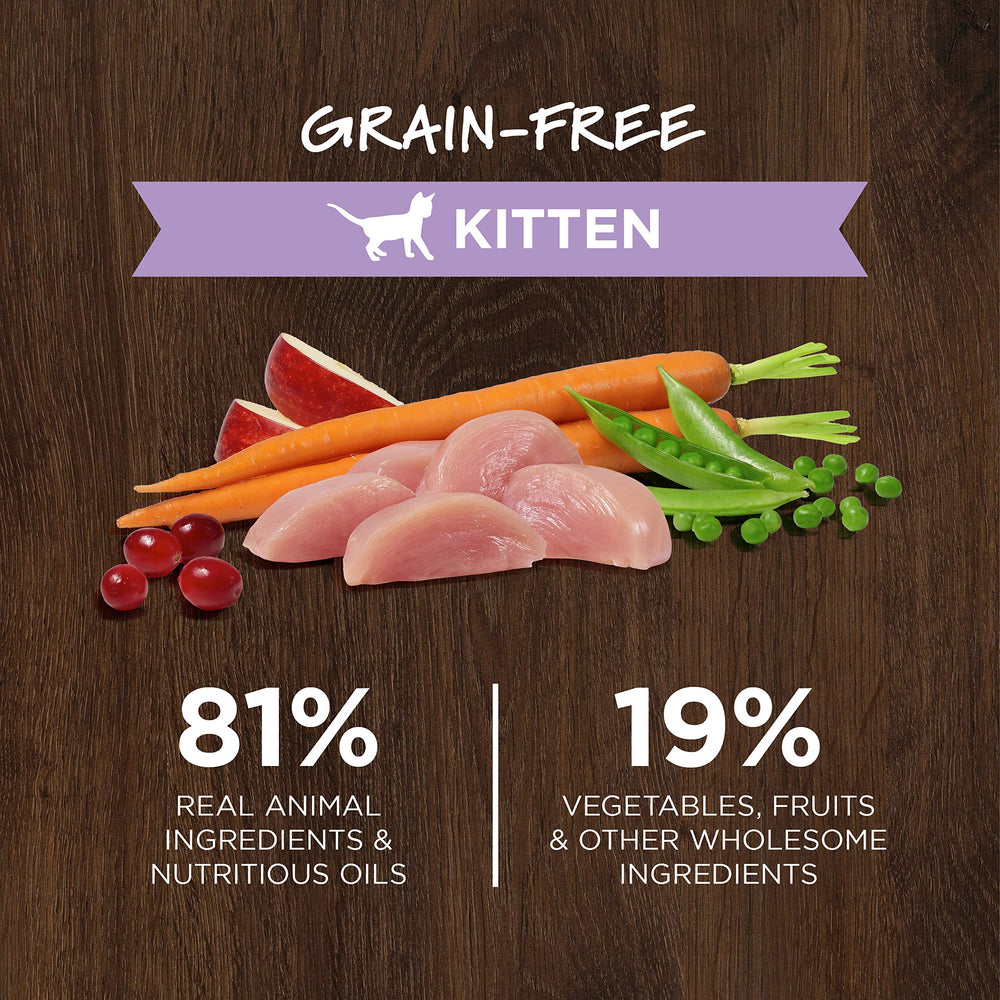 Original Kitten Dry Cat Food, Raw Coated Kibble, High Protein, Grain Free Recipe - Real Chicken, 4.5 lb. Bag