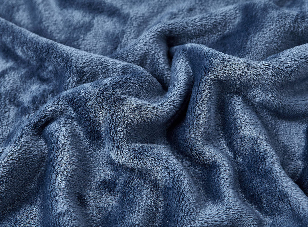 - King Blanket, Super Soft Plush Fleece, Warm & Cozy Bedding (Solid Navy, King)