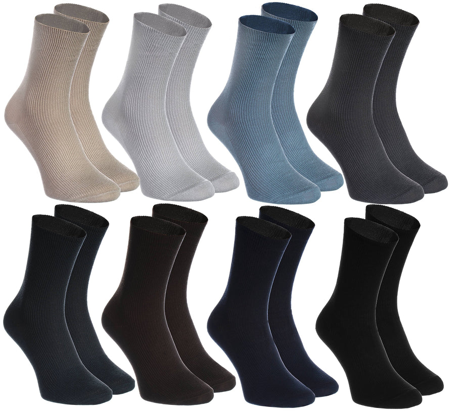 - 8 pairs of DIABETIC Elastic Cotton Socks for SWOLLEN FEET, Classic Colors S
