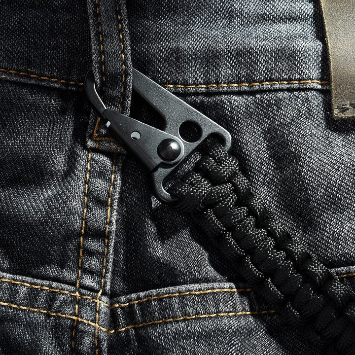 Sotir sport Paracord Keychain,Cobra Weave 550 Paracord,7.7 Inch Woven, 10 Feet Unraveled,Every Day Carry (Black)