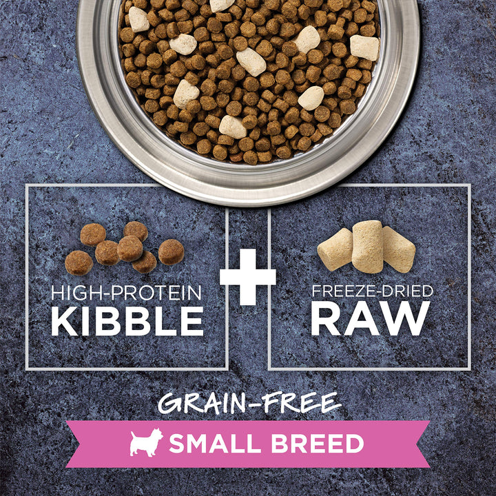 Raw Boost Small Breed, Natural Dry Dog Food with Freeze Dried Pieces, Grain Free Recipe - Real Chicken, 10 lb. Bag