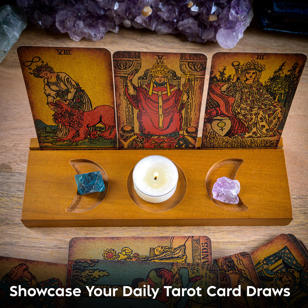 Tarot Card Holder Stand - Display Your Daily Draw - Tarot Card Stand for Display - Witchy Gifts, Witchcraft Supplies - Tarot Gifts for Women - Tarot Card Display - Wiccan Supplies and Tools