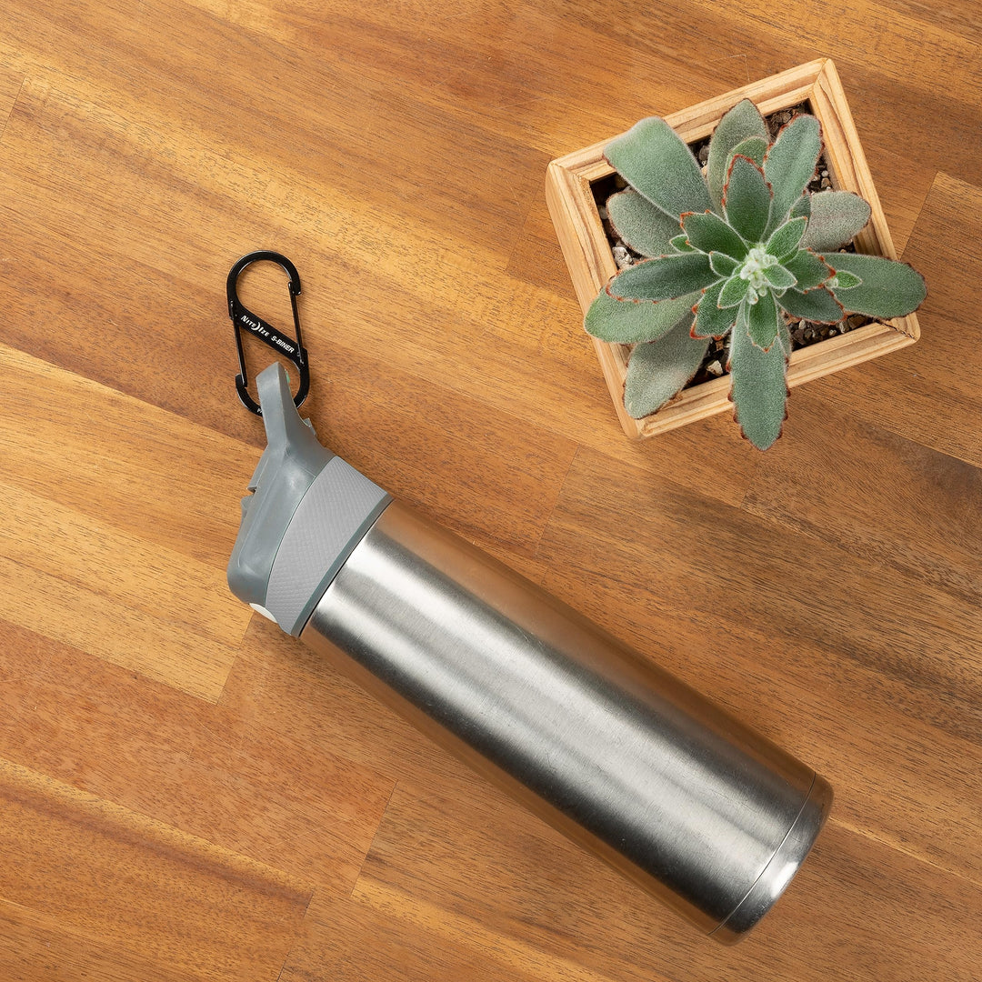 S-Biner SlideLock Stainless Steel Dual Locking Carabiner - S-Biner Key Holder with Locking Gate - Carabiner Organizer for Keys & Camping Accessories - Assorted Sizes, Black (3 Pack)