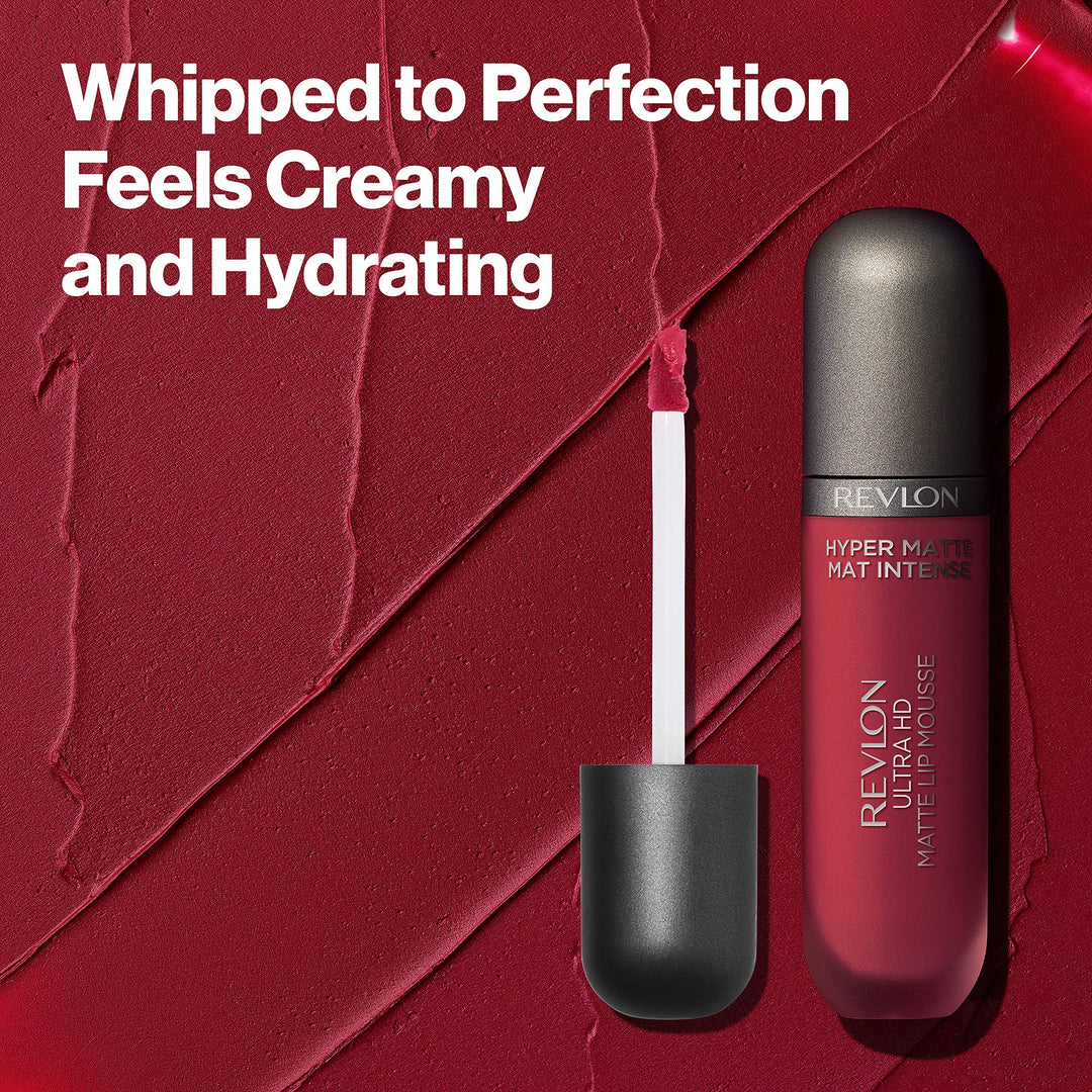 Ultra HD Lip Mousse Hyper Matte, Longwearing Creamy Liquid Lipstick in Nude / Brown, Desert Sand (840), 0.2 oz
