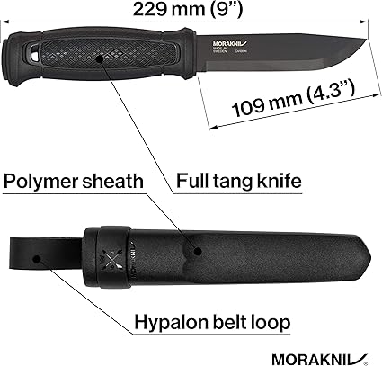Garberg Full Tang Fixed Blade Knife with Carbon Steel Blade