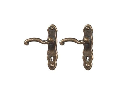 Melody Jane Dollhouse Lever Door Handles Antique Brass Miniature Door Knobs