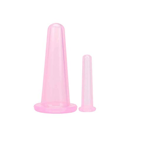 4Pcs Cupping Facial Set for Face and Eye Cupping Massage, Facial Cupping Set Silicone Cups with Exfoliating Brush for Face Neck Skin (2 Small&amp;2 Large, Pink)