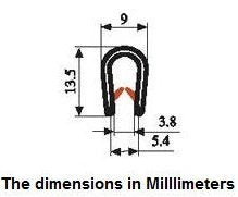 Edge Trim Black Medium, Fits Edge up to 0.15 inch, Leng
