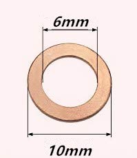 LUOQIUFA M6 Flat Washer Copper Sealing Ring, Inner Diam