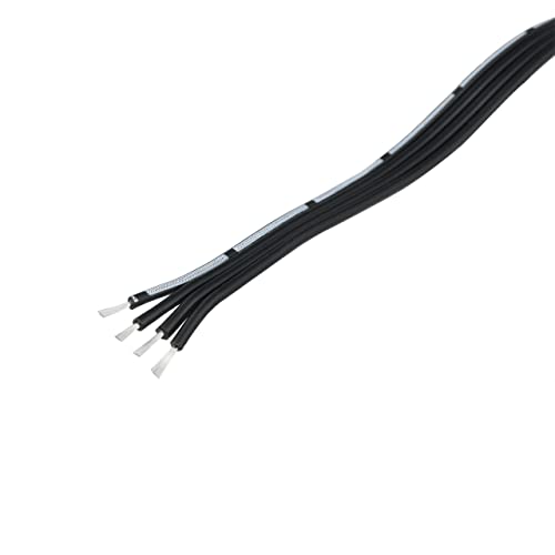 26 Gauge Silicone Ribbon Cable Flexible 4P Black 5 ft Flat Cable 26 AWG Stranded Tinned Copper Wire