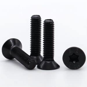 Glvaner M5-0.8 x 8mm (50 pcs) Alloy Steel Flat Head Torx Drive Machine Screws 10.9 Grade Black Oxide Full Thread Coverage