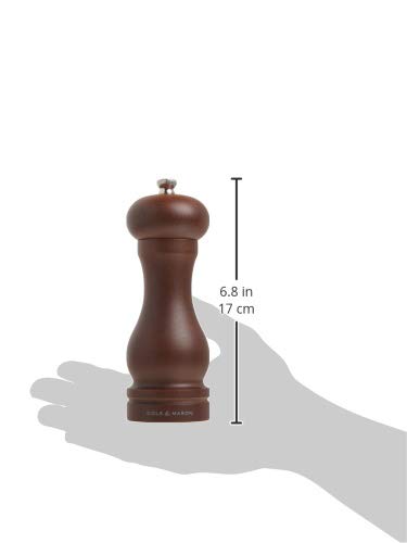 COLE &amp; MASON Capstan Wood Salt Grinder - Wooden Mill Includes Precision Mechanism, 6.5 inch