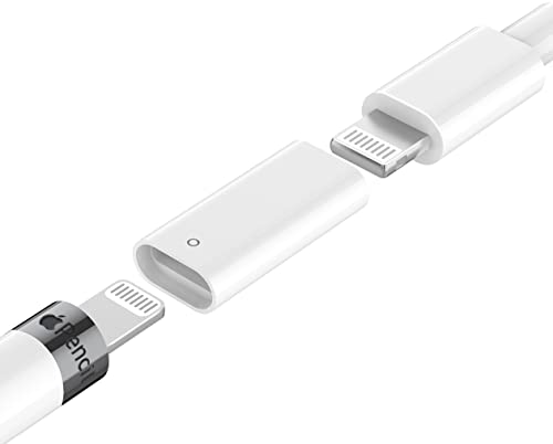 [Apple MFi Certified] Apple Pencil Charger Adapter, Lightning Cable Charging Adapter Connector, Compatible with Apple Pencil 1st Accessories Female to Female Charger Connector (White)