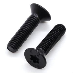 Glvaner M5-0.8 x 8mm (50 pcs) Alloy Steel Flat Head Torx Drive Machine Screws 10.9 Grade Black Oxide Full Thread Coverage