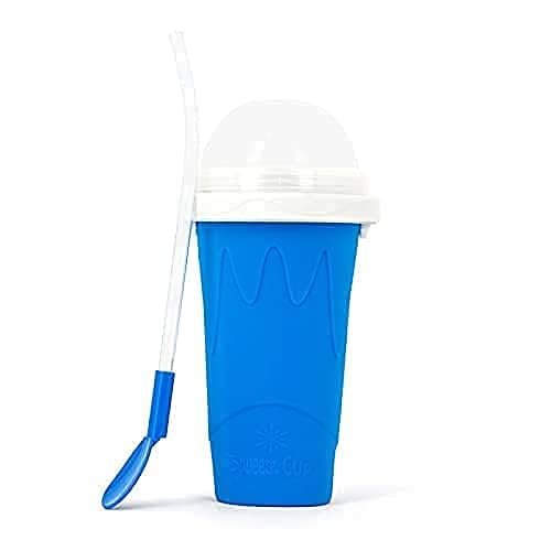 DIY New Magics Icee blue Cup, Travel Portable Double Layer for Ice Cream,Smoothie MilkShakes Summer Cooler Smoothie Silicon Cup Squeeze Pinch into Ice,all ages fun, Adult Tik Tok