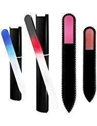 Crystal Nail File Double Sided Etched Glass Nail File Professional Salon Manicure Extra Slim Design(Big) Easy to Carry
