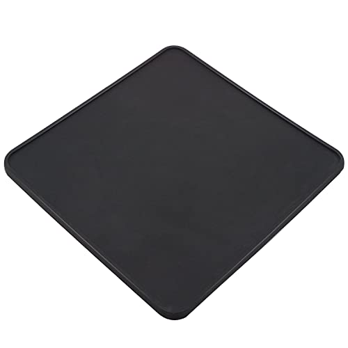 Coffee Tamper Mat Coffee Maker Mat Flat Silicone Tamping Pad Tamp Station Espresso Coaster Black Mat for Portafilter Barista Espresso Machine Accessories (8 x 8 Inches)