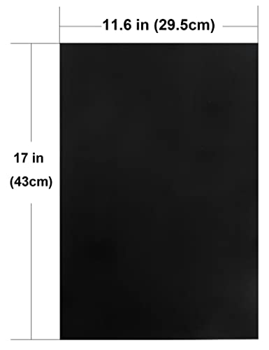 11.6 x17 Inch Guitar Bass Pickguard Blank Material DIY Sheet Scratch Plate Backplate for Strat Tele Guitar Jazz P Bass (3Ply Black)