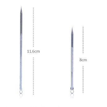 VNDEFUL 2PCS Stainless Steel Acne Needle, Angle Plug Ac