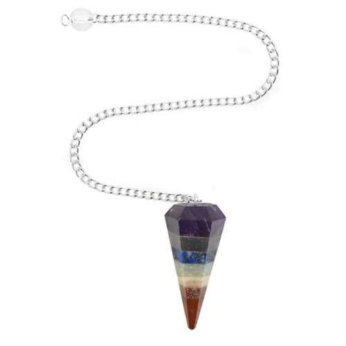 7 Chakra Stones Pendulum Gemstone Pendant Energy Healin