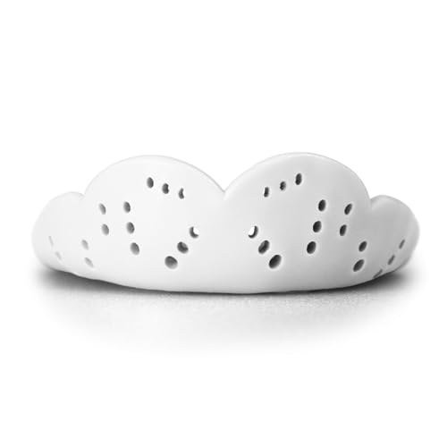SISU Max Mouthguard, Snow White - 2.4mm Thin - Custom-Molded Fit - Slim Design - Remoldable Up to 20 Times - for Impact Sports - Non Toxic - Works with Braces