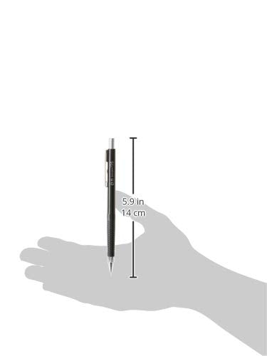Mechanical Pencil 0.5 mm - Pencil with 3 Eraser Refills - Fixed Sleeve for Using Rulers and Templates - Black