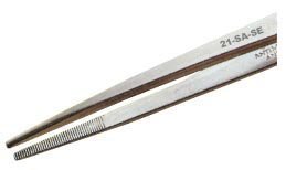 - 21-SA-SE - Tweezers - Strong Point - Straight - One Star - Anti-Mag. SS - Serrated Tips, 0.85 Height, 0.45500000000000002 Wide, 6 Length