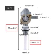 Fuel Valve Switch, Keenso Gas Tank Petcock Fuel Valve for Generator Gasoline Gas Fuel Tank Switch M10 1.25