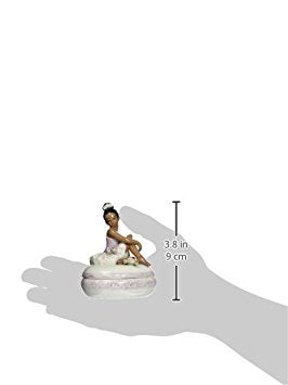 Cosmos 10599 Fine Porcelain African American Ballerina on Purple Box, 3-5/8-Inch
