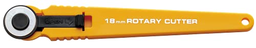 18mm Quick-Change Rotary Cutter (RTY-4) - Rotary Fabric Cutter w/Blade Cover for Quilting, Sewing, Crafts, Scrapbooking, Replacement Blade: RB18-2